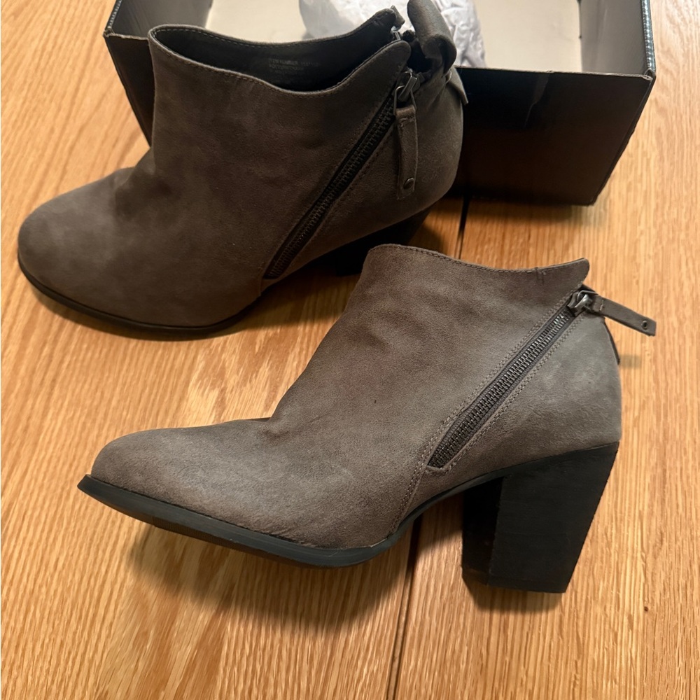 torrid Gray Suede Ankle Booties